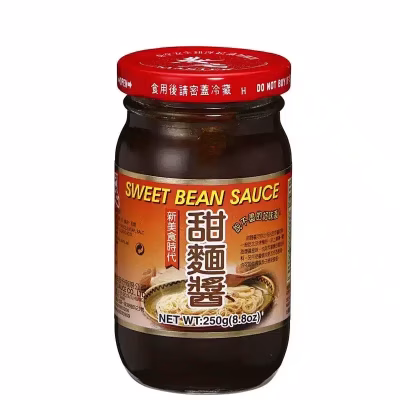 Sweet bean sauce in glass jar