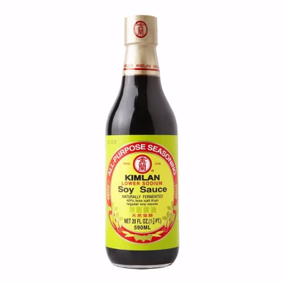 Kimlan low sodium soy sauce bottle