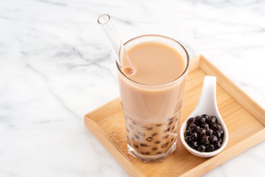 How large is a boba tea serving?