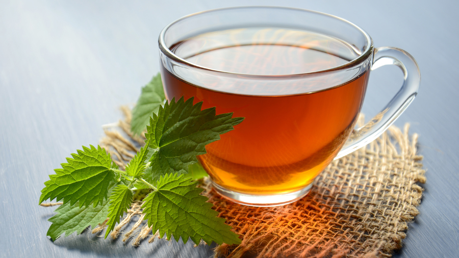 tea in transparent cup on the table