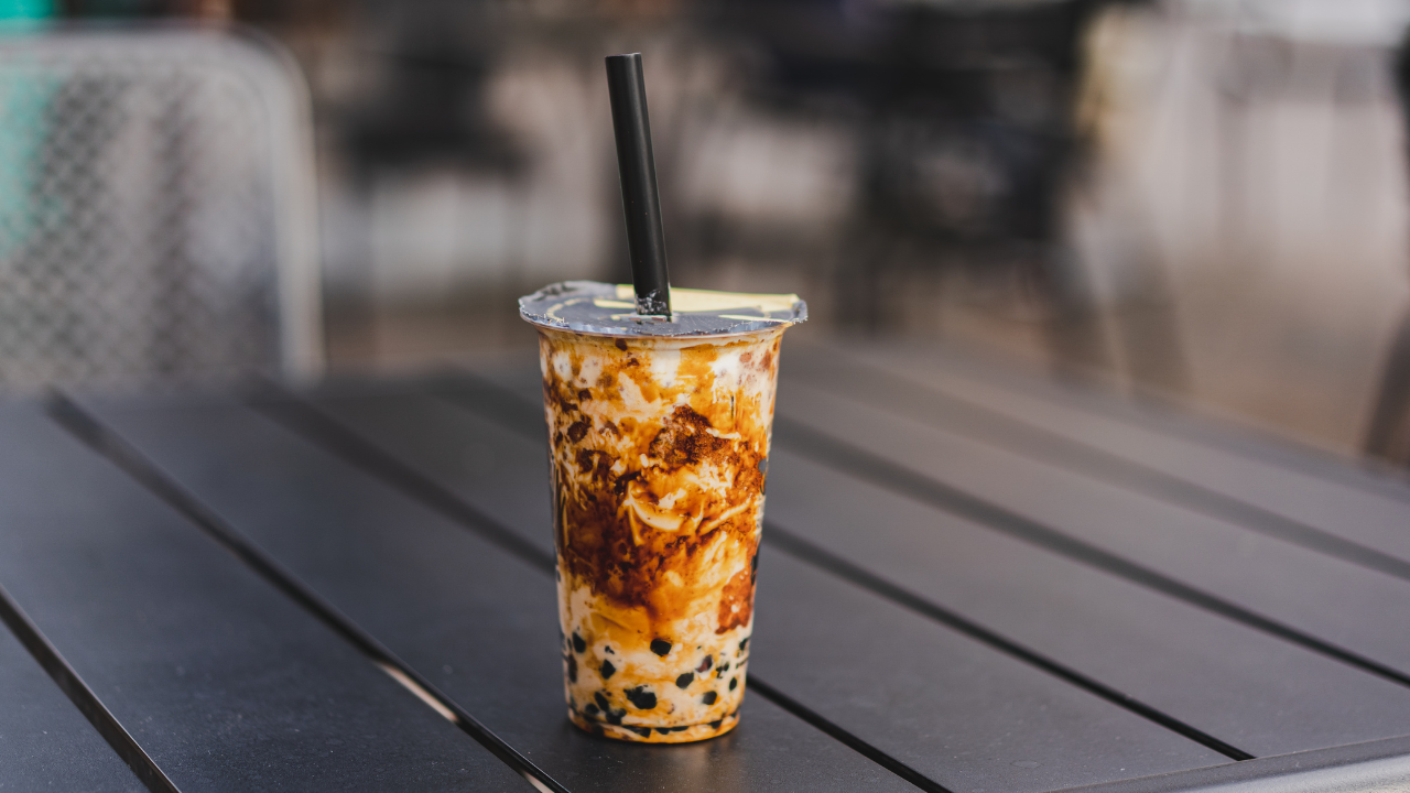 Tiger Bubble Tea on a Table