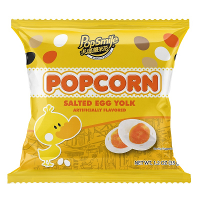 Pop-Smile Popcorn, Salted Egg Yolk Flavour 35g - Box of 16