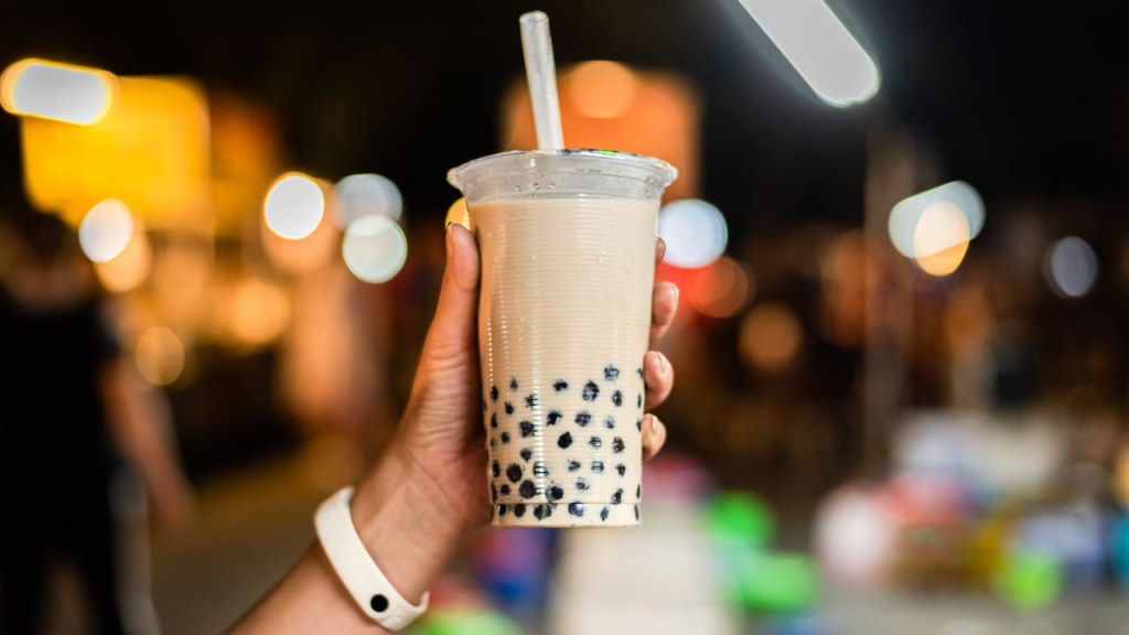 Sealed cup of bubble tea