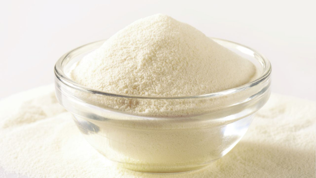 Bowl of white powdered ingredient.