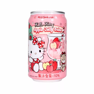 Red Sakura - Hello Kitty Apple Jelly Boba Drink 310ml – Box of 12