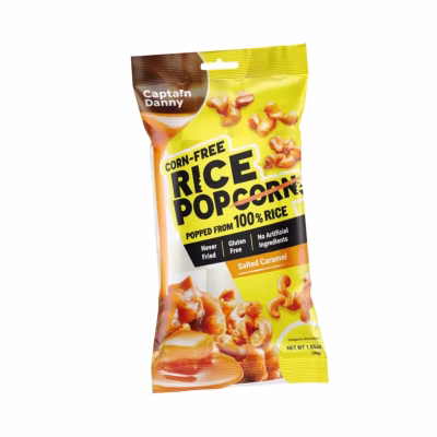 Captain Danny - Rice Popcorn Salted Caramel Flavour 30g – Box of 24 - 15% Discount (BBD:2026-06-12)