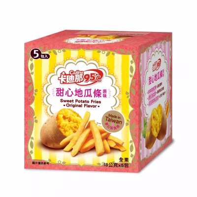 LH - Cadina 95°C Sweet Potato Fries Original Flavour 18gx5 – Box of 12 - 50% Discount (BBD:2026-05-03)