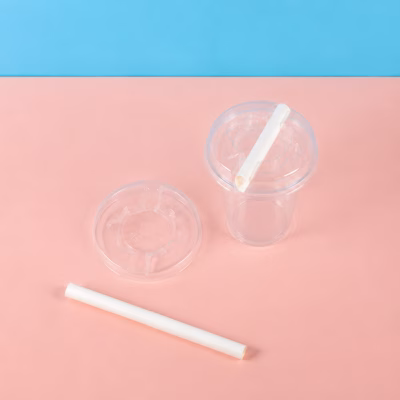 85HS01 Lid & Straw Set - 95mm Lid with 12mm Telescopic Straw