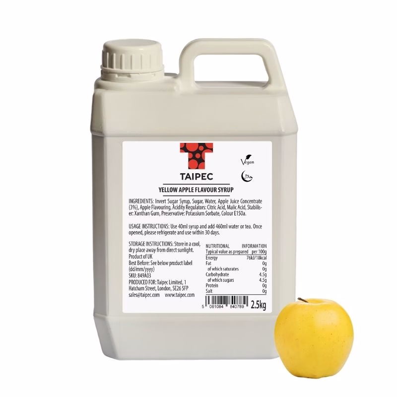 849A03 Yellow Apple Flavour Syrup 2.5kg