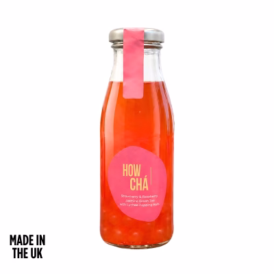 HOWCHA ready to drink bubble tea strawberry raspberry