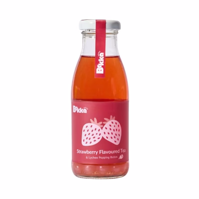 1199A5 BOKKA Strawberry Flavoured Tea with Lychee Popping Bobas
