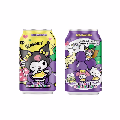 Kuromi Grape Flavour Sparkling Soda